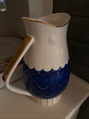 Threshold White Ceramic Vase with Black Logo Marking